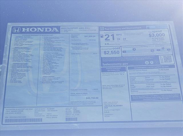 new 2024 Honda Passport car, priced at $41,273