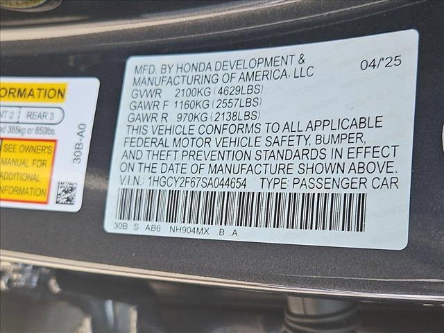 new 2025 Honda Accord Hybrid car, priced at $34,939