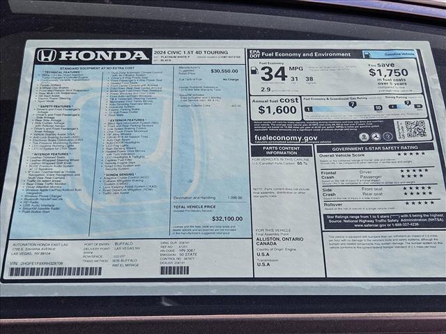 new 2024 Honda Civic car, priced at $30,309