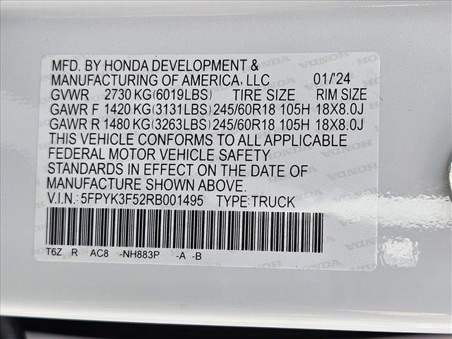 new 2024 Honda Ridgeline car, priced at $41,912