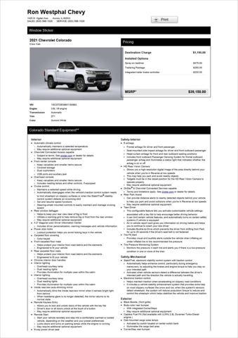 used 2021 Chevrolet Colorado car, priced at $29,000