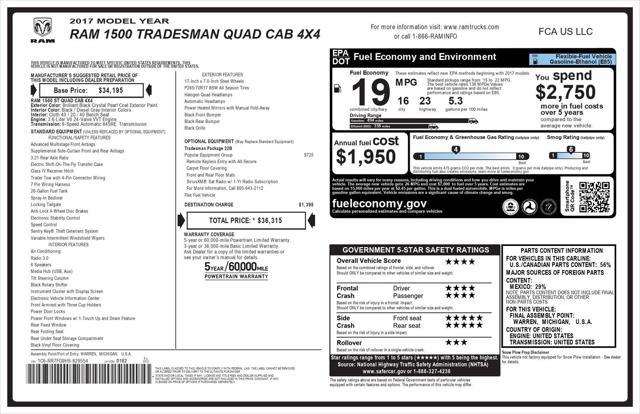 used 2017 Ram 1500 car, priced at $19,000