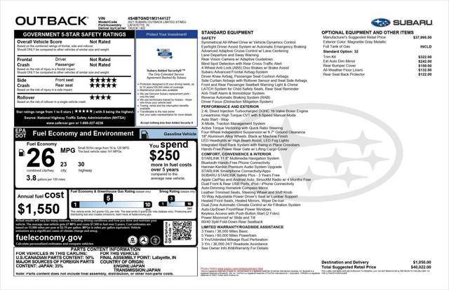 used 2021 Subaru Outback car, priced at $26,000