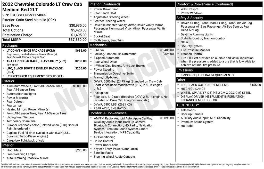 used 2022 Chevrolet Colorado car, priced at $18,174