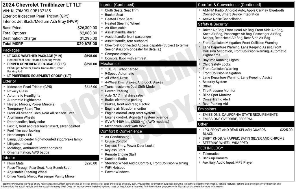 used 2024 Chevrolet TrailBlazer car, priced at $21,123