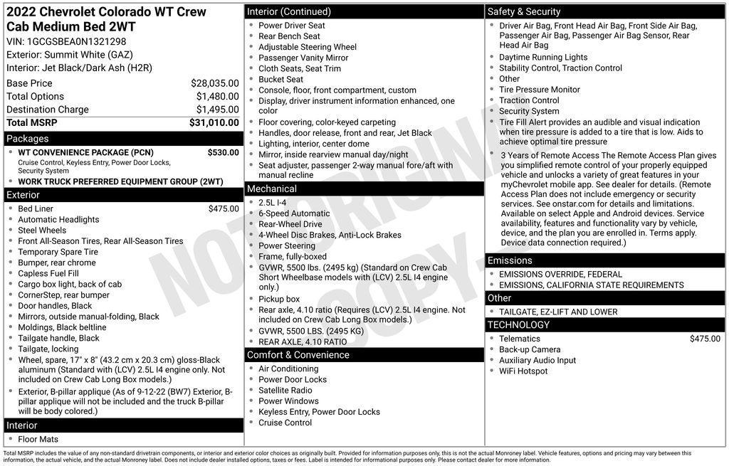 used 2022 Chevrolet Colorado car, priced at $25,488