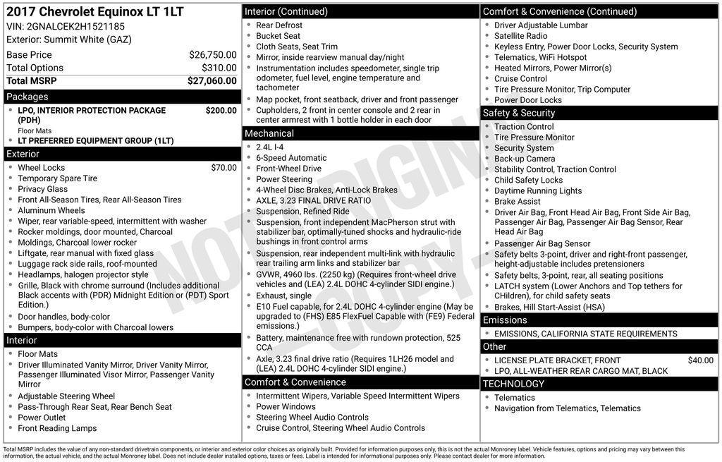 used 2017 Chevrolet Equinox car, priced at $11,721