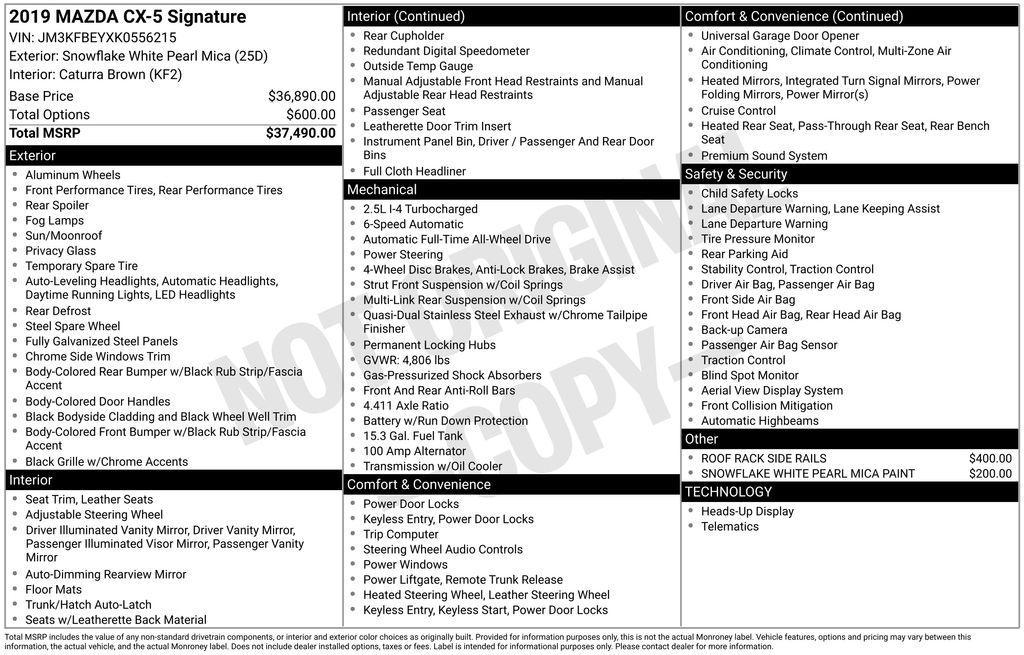 used 2019 Mazda CX-5 car, priced at $19,506