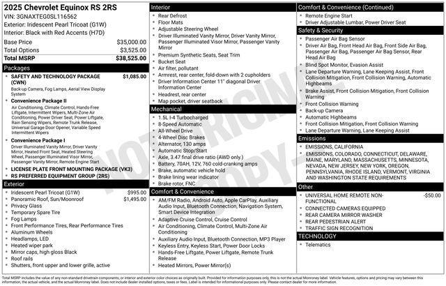 used 2025 Chevrolet Equinox car, priced at $34,500