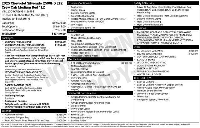 new 2025 Chevrolet Silverado 2500 car, priced at $79,605