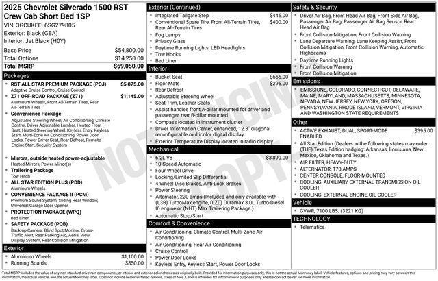 new 2025 Chevrolet Silverado 1500 car, priced at $65,900