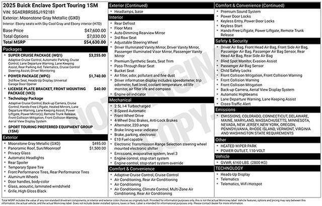 new 2025 Buick Enclave car, priced at $51,735