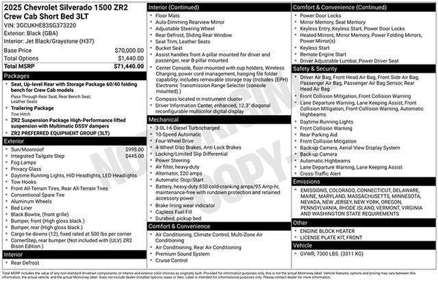 new 2025 Chevrolet Silverado 1500 car, priced at $69,635