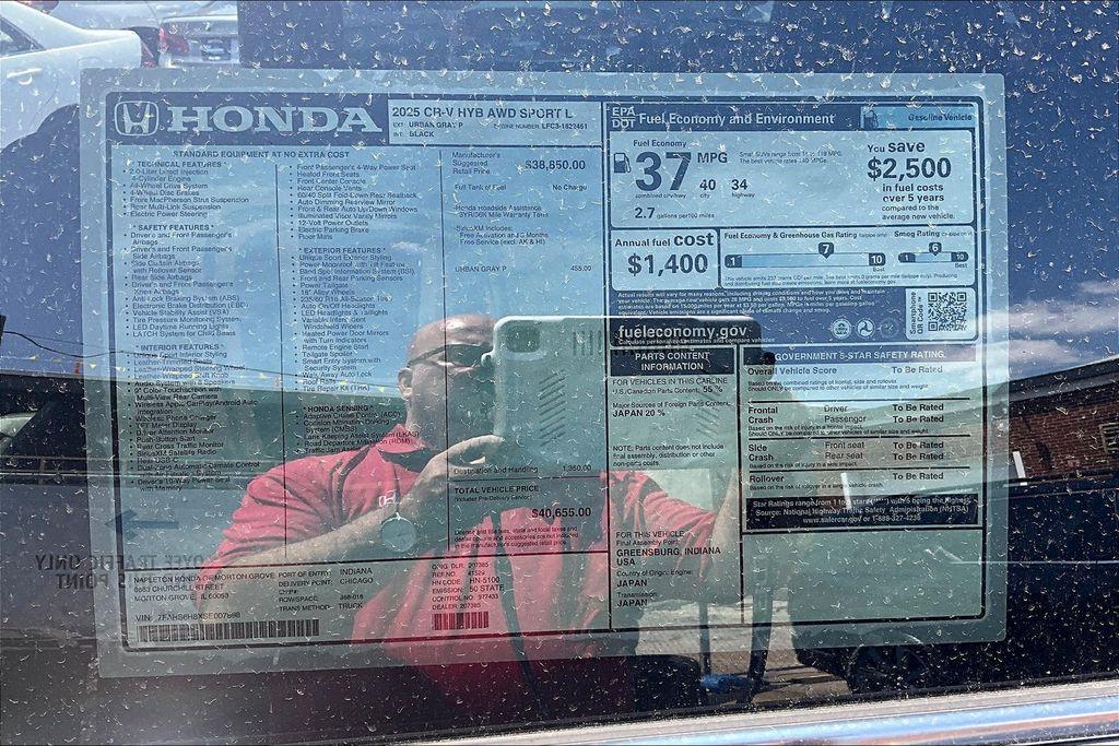 new 2025 Honda CR-V Hybrid car, priced at $39,864