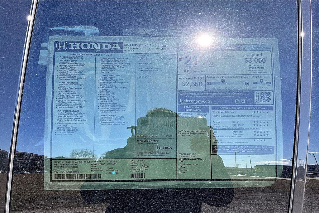 new 2024 Honda Ridgeline car, priced at $39,474