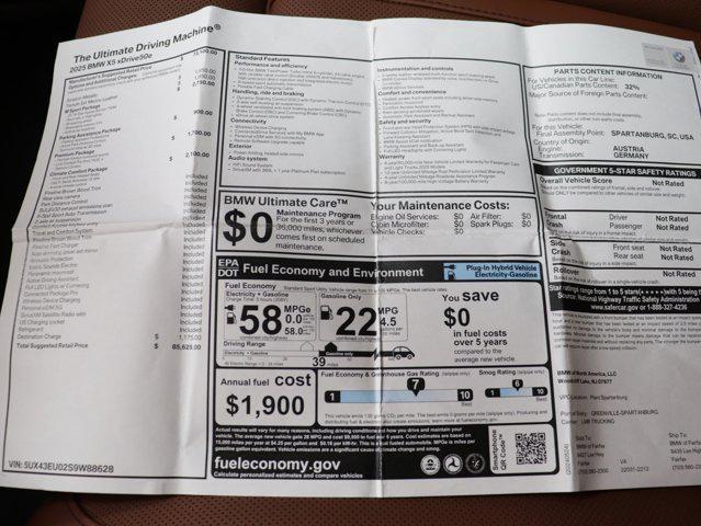 new 2025 BMW X5 car, priced at $85,625