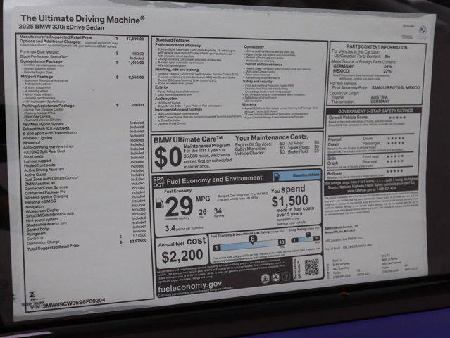 used 2025 BMW 330 car, priced at $50,192
