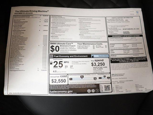 used 2025 BMW X5 car, priced at $69,772