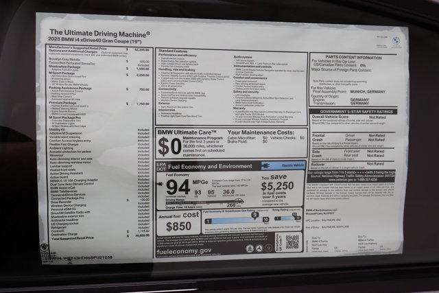 new 2025 BMW i4 Gran Coupe car, priced at $70,825