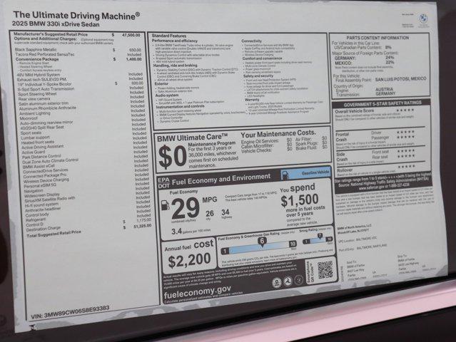 used 2025 BMW 330 car, priced at $47,733