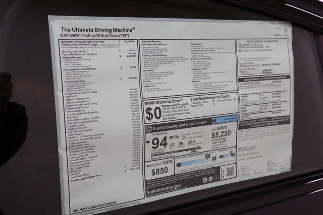 new 2025 BMW i4 Gran Coupe car, priced at $68,775