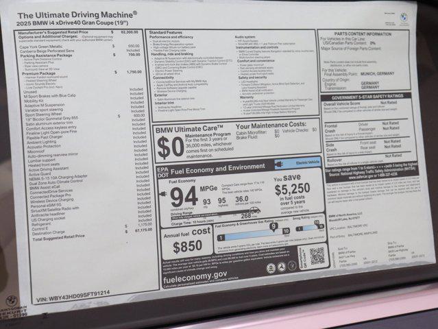 used 2025 BMW i4 Gran Coupe car, priced at $63,812