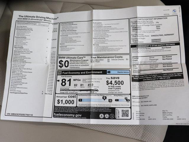 new 2025 BMW iX car, priced at $102,175