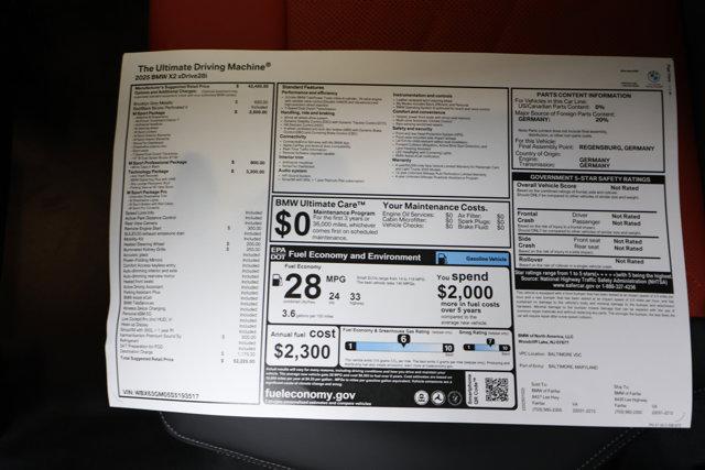 new 2025 BMW X2 car, priced at $52,225
