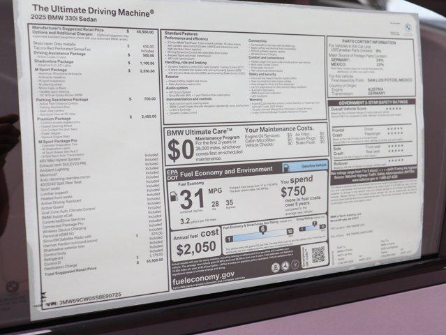 new 2025 BMW 330 car, priced at $55,500