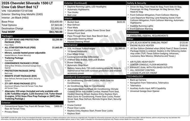 new 2026 Chevrolet Silverado 1500 car, priced at $56,290