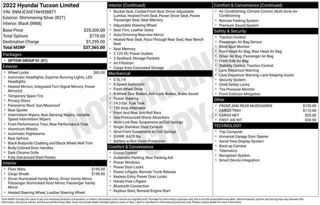 used 2022 Hyundai Tucson car, priced at $22,171