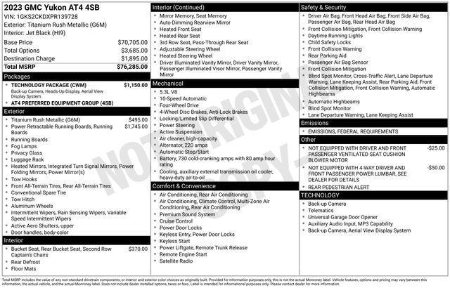 used 2023 GMC Yukon car, priced at $58,351