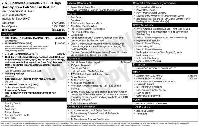 new 2025 Chevrolet Silverado 2500 car, priced at $84,547
