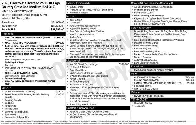 new 2025 Chevrolet Silverado 2500 car, priced at $82,995