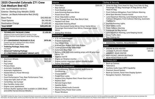new 2025 Chevrolet Colorado car, priced at $46,995