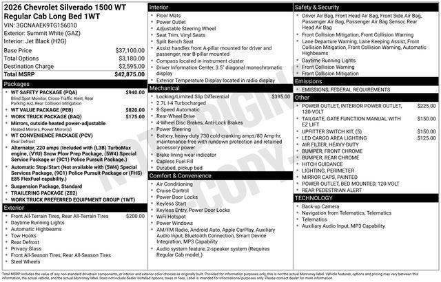 new 2026 Chevrolet Silverado 1500 car, priced at $37,274