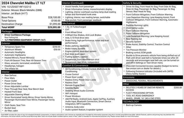 used 2024 Chevrolet Malibu car, priced at $20,481