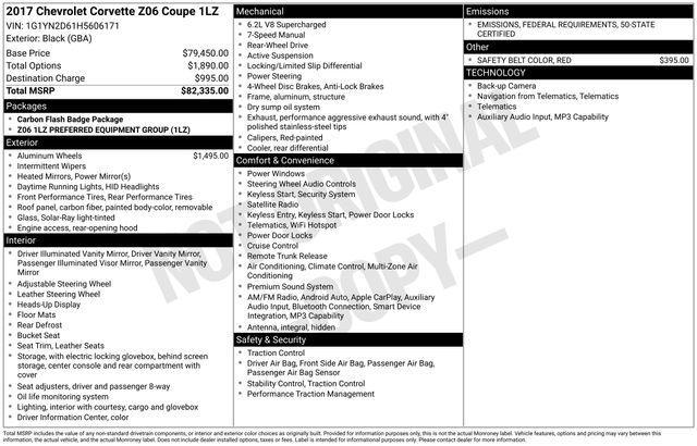 used 2017 Chevrolet Corvette car, priced at $78,800