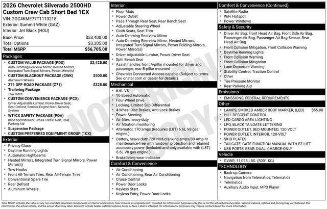 new 2026 Chevrolet Silverado 2500 car, priced at $57,975