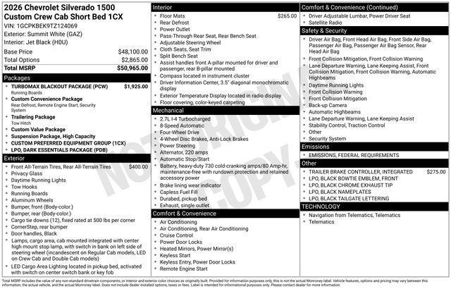 new 2026 Chevrolet Silverado 1500 car, priced at $47,995