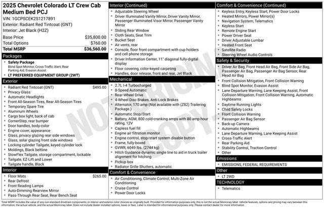 new 2025 Chevrolet Colorado car, priced at $36,495