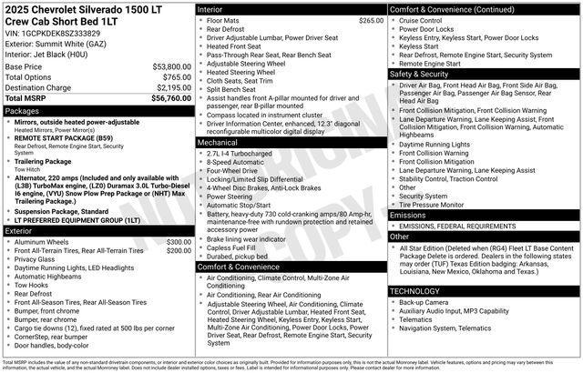 new 2025 Chevrolet Silverado 1500 car, priced at $45,656