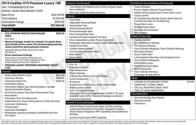 used 2019 Cadillac XT5 car, priced at $20,623