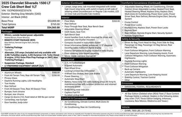 new 2025 Chevrolet Silverado 1500 car, priced at $49,995