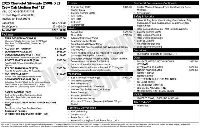new 2025 Chevrolet Silverado 2500 car, priced at $73,439