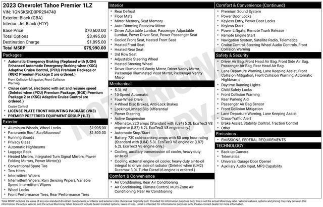 used 2023 Chevrolet Tahoe car, priced at $61,491