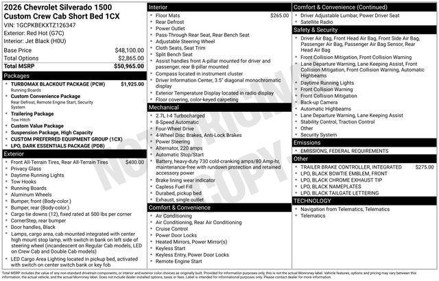 new 2026 Chevrolet Silverado 1500 car, priced at $44,495