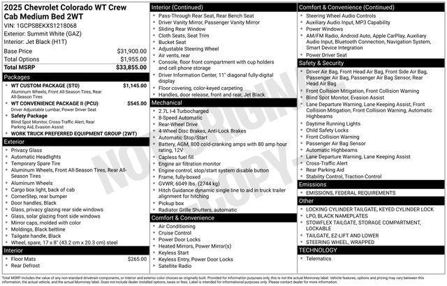 new 2025 Chevrolet Colorado car, priced at $32,035