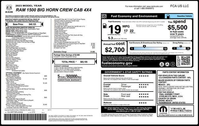 new 2023 Ram 1500 car, priced at $75,614