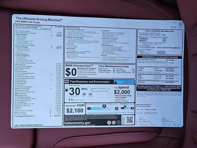 new 2026 BMW 230 car, priced at $50,330